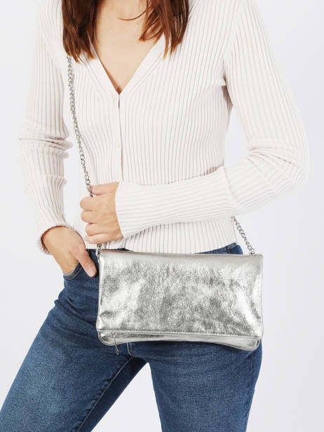 Cross Body Tas Nine Leder Milano Zilver nine NI22112N ander zicht 1